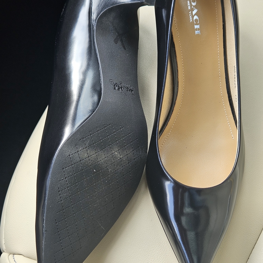 Coach Black Patent Leather Pointed Heels